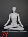 White color sports -seated cross legs female yoga mannequin EW-081 1