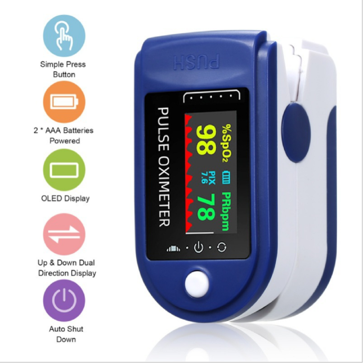 oximeter household blood oxygen saturation monitoring heart rate monitoring 