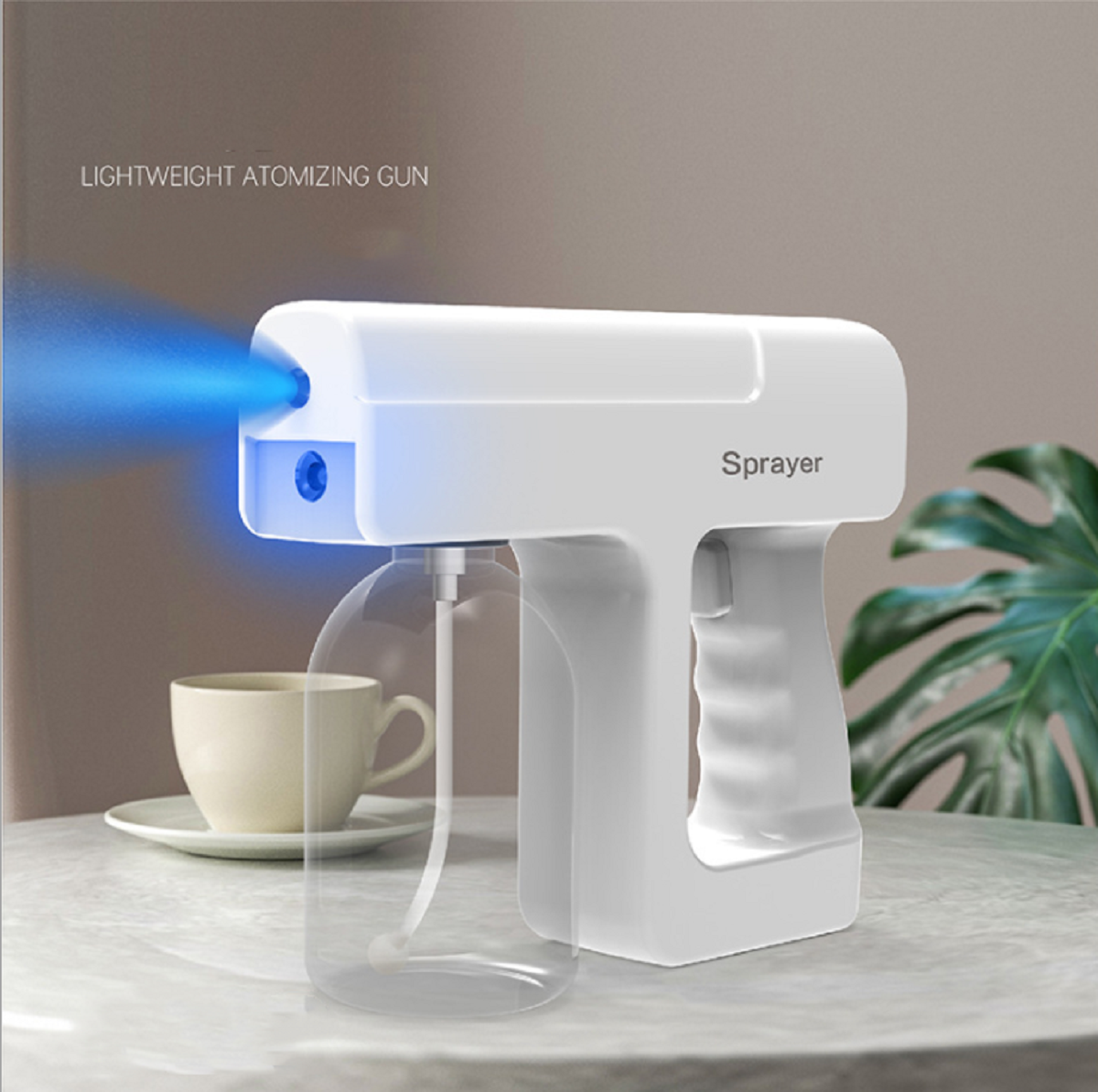 Sterilizing machine atomizing disinfection gun wireless blue light spray gun 