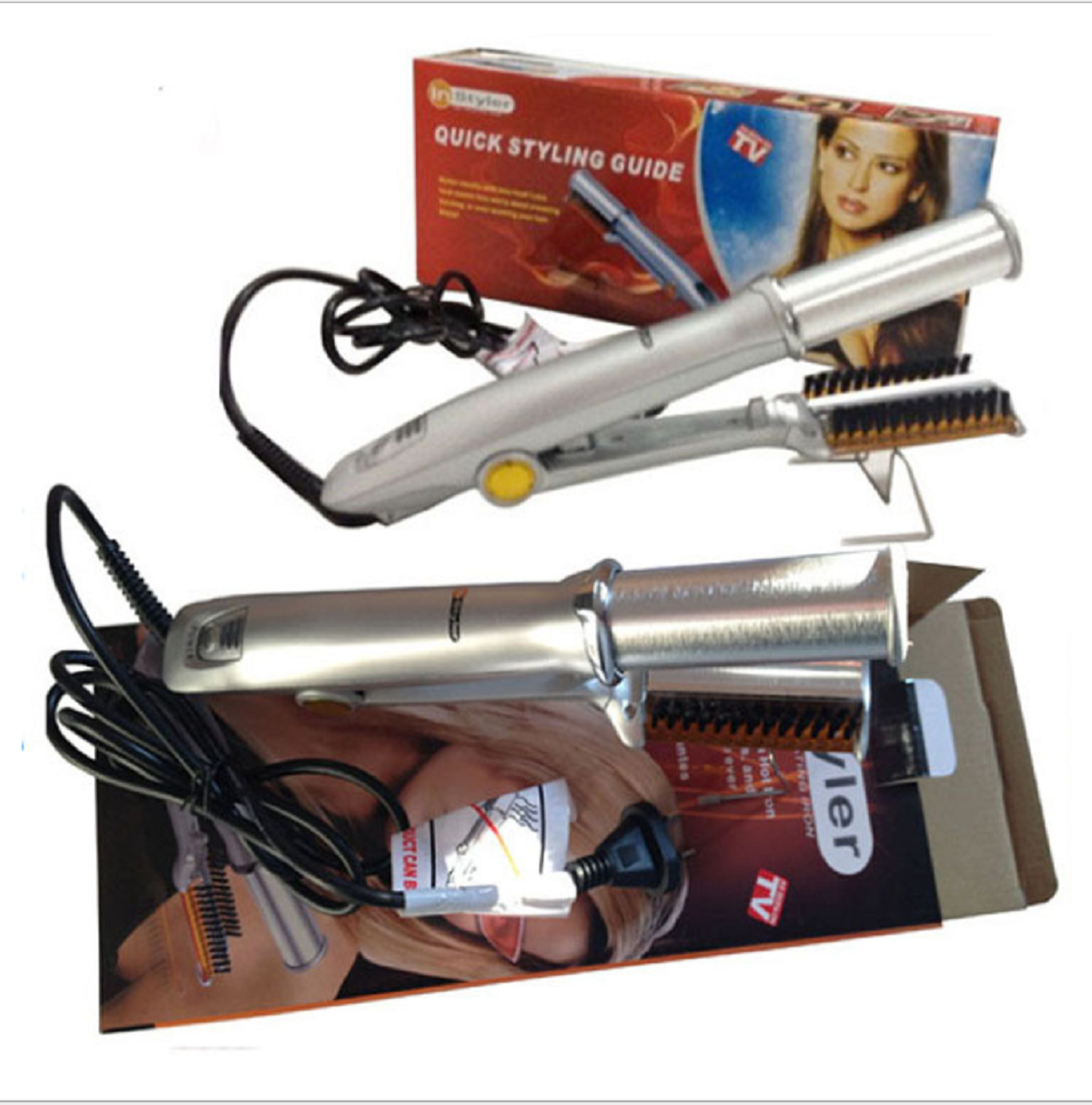 Dry and wet straight curling bar flow sea comb steam two in one Instyler curler