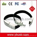 4GB USB Leather Wristband