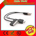  USB Type A male to 30pin and Micro B for iPhone/Samsung/HTC