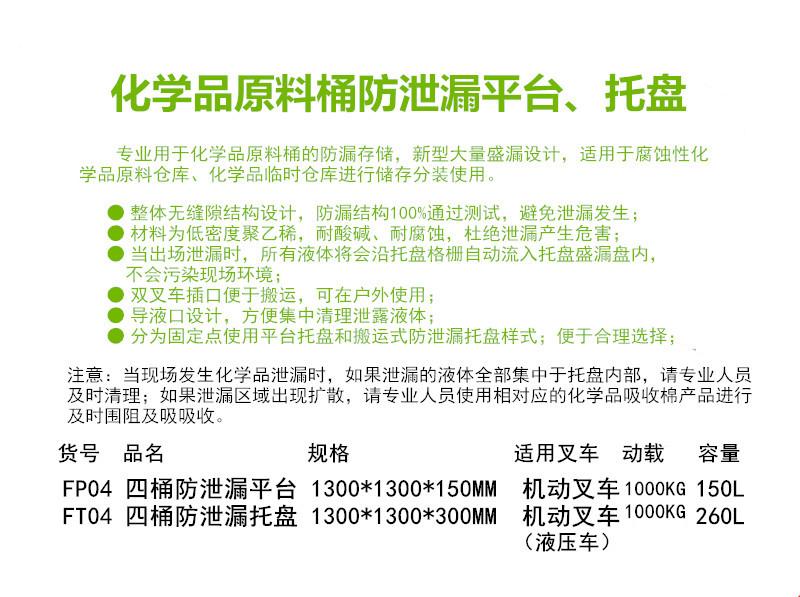 FP04 anti-leakage tray anti-leak prevention pallet platform 5