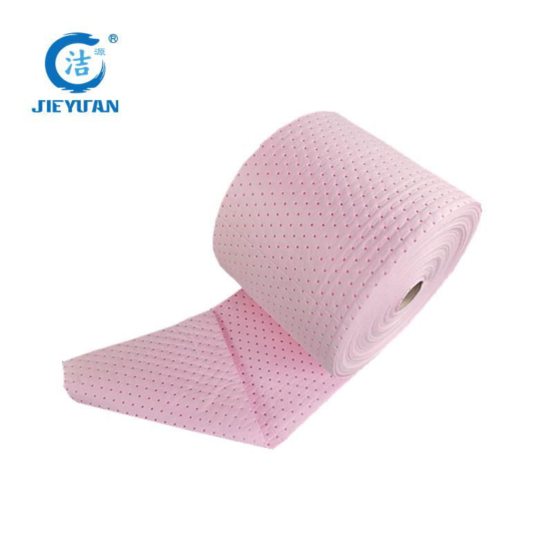 Pink 2MM thick 38CM wide 90M long chemical universal absorbent cotton 4