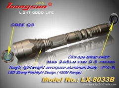 "Loongsun" Brand LED Long-range flashlight-8033B