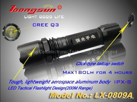 "Loongsun" Brand Bright tactical flashlight-0809A