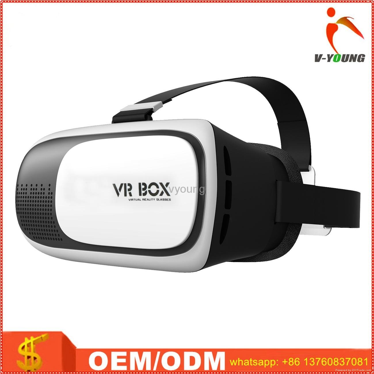 Factory sale Google Cardboard VR Box 2.0 Virtual Reality 3D Glasses for Game 5
