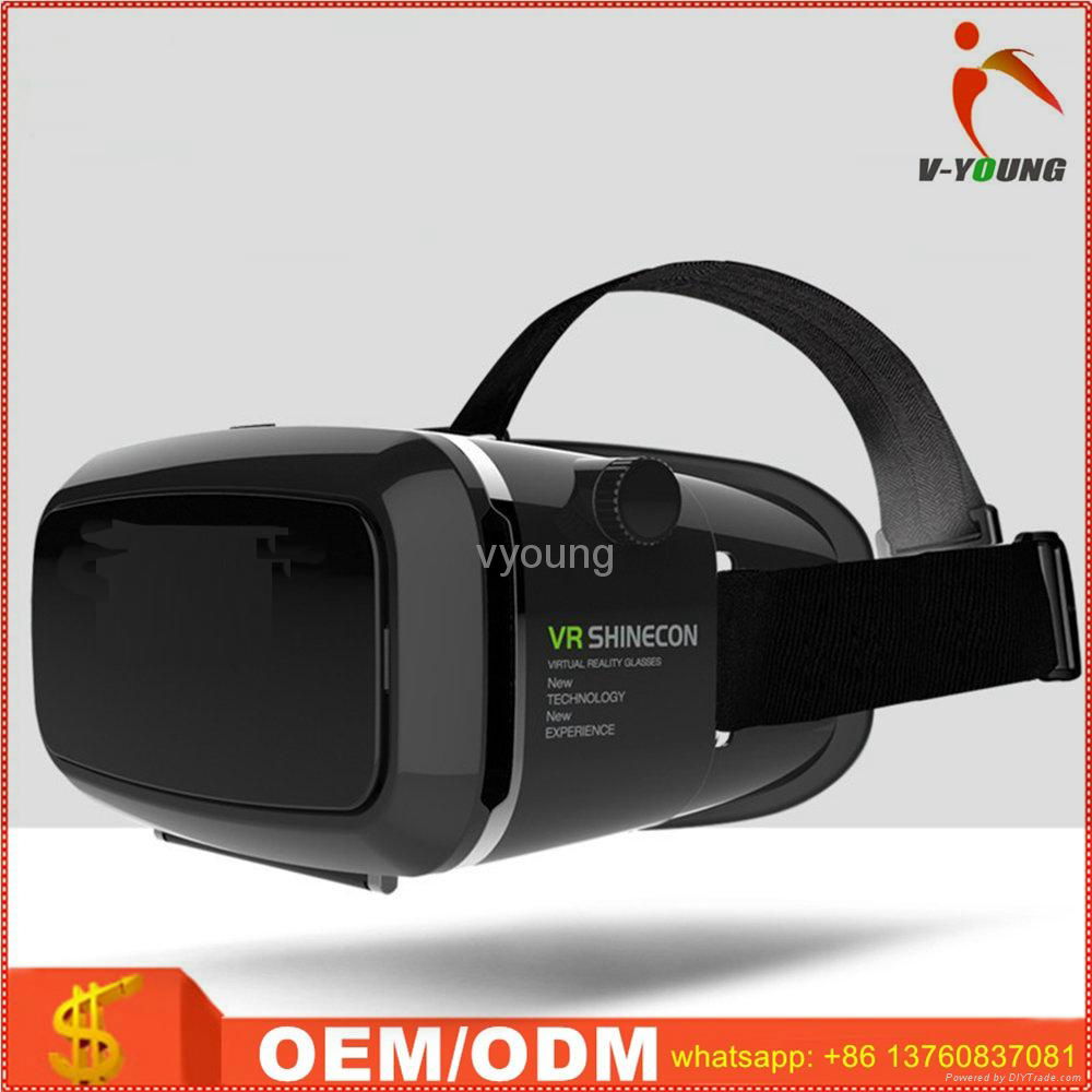 Customized brand Plastic VR headset VR Box with headstrap 3d Glasses 2