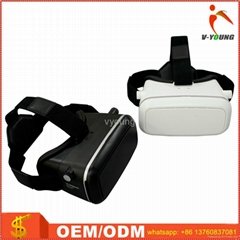 Customized brand Plastic VR headset VR Box with headstrap 3d Glasses