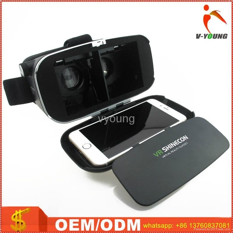 Factory price 3D vr box cardboard plastic version for 3D videos and games 3