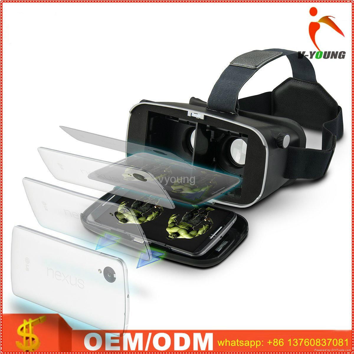 Factory price 3D vr box cardboard plastic version for 3D videos and games 5