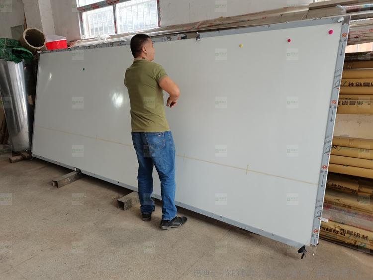 诺迪士不锈钢边磁性白板实木边超高大白板投影书写白板1.5米 5
