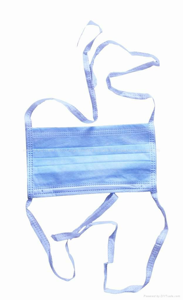 Disposable 4 tie 3ply Non woven face mask with cheap price high quality 2