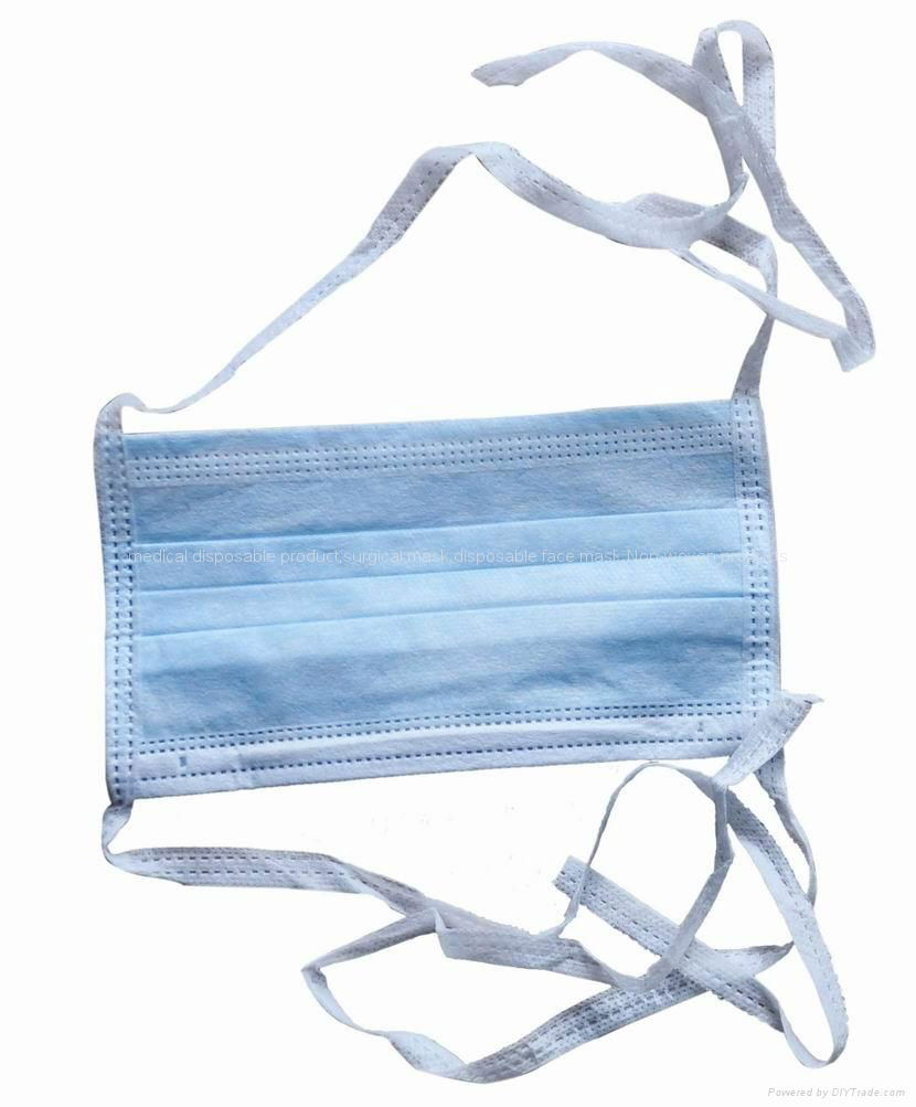 Disposable 4 tie 3ply Non woven face mask with cheap price high quality 3