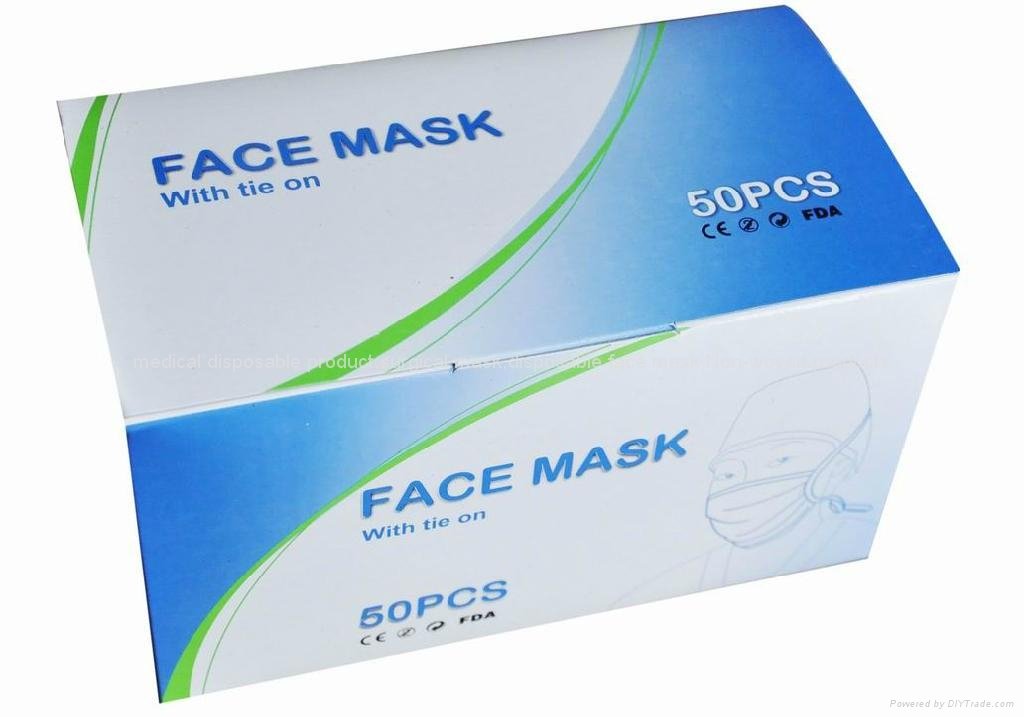 Disposable 4 tie 3ply Non woven face mask with cheap price high quality 5