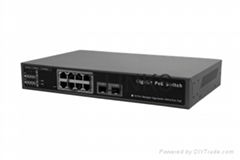 8 Port GbE + 2 SFP Managed POE Switch, 802.3af/at