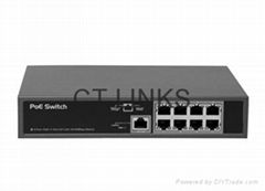 9 Port FE Switch with 8 Port POE, 802.3af, 150W