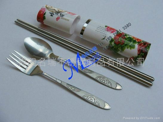 中國風禮品不鏽鋼折疊餐具三件套 3