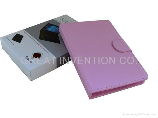 Wireless Bluetooth keyboard leather case for 7'' Samsung galaxy tab 3 P3200 