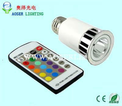 E27 3w RGB led spotlight 4