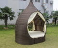 Unique design temple rattan daybed 