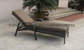 Patio rattan chaise lounge chair