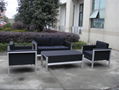 Aluminum Tripod Garden Rattan Sofa Set