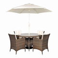 4pcs single chair with round table