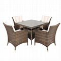 4pcs single chair with square table 3