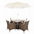 4pcs single chair with square table 4