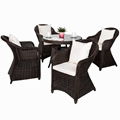 High quality weatherproof poly rattan wicker garden dining set 3