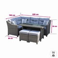 5pcs corner sofa set +  2 stools 