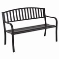 Patio Garden Bench Loveseats Park Yard Furniture Decor Cast Iron Frame Black 1