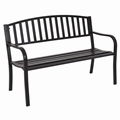 Patio Garden Bench Loveseats Park Yard Furniture Decor Cast Iron Frame Black