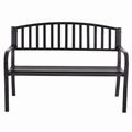 Patio Garden Bench Loveseats Park Yard Furniture Decor Cast Iron Frame Black 3