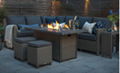 Garden rattan furniture fire pit set