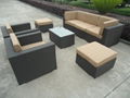 Outdoor Balcony Rattan Sofa Chair Courtyard Garden Rattan Sofa Tea Combination