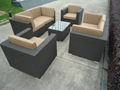 Outdoor Balcony Rattan Sofa Chair Courtyard Garden Rattan Sofa Tea Combination