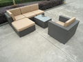 Outdoor Balcony Rattan Sofa Chair Courtyard Garden Rattan Sofa Tea Combination