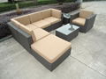 Outdoor Balcony Rattan Sofa Chair Courtyard Garden Rattan Sofa Tea Combination