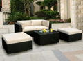 Outdoor Balcony Rattan Sofa Chair Courtyard Garden Rattan Sofa Tea Combination