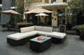 Outdoor Balcony Rattan Sofa Chair Courtyard Garden Rattan Sofa Tea Combination