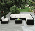 Outdoor Balcony Rattan Sofa Chair Courtyard Garden Rattan Sofa Tea Combination