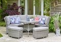 Outdoor Curved Modular Dining Set with Adjustable Table