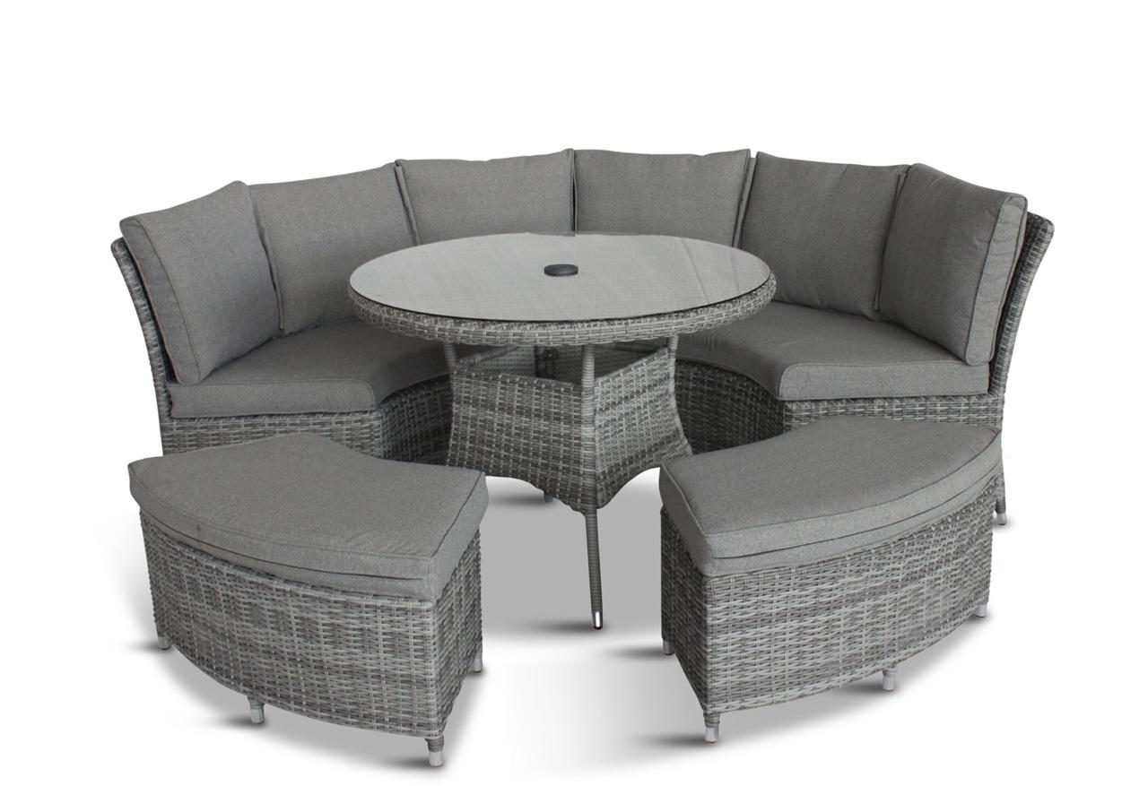 Outdoor Curved Modular Dining Set with Adjustable Table 21332 EVENSUN (China Trading Company