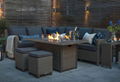 Rattan Outdoor Sofa Set with Fire Pit Table