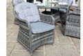 LUXURY GREY RATTAN 4 SEAT ROUND DINING SET