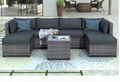 Outdoor Patio Sectional Sofa 7 Piece