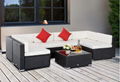  Outdoor Sectional Sofa All-Weather U Shaped Patio Furniture Sets Manual Weaving