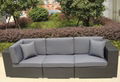 Patio Outdoor 5 Piece PE Rattan Sectional Sofa  Set